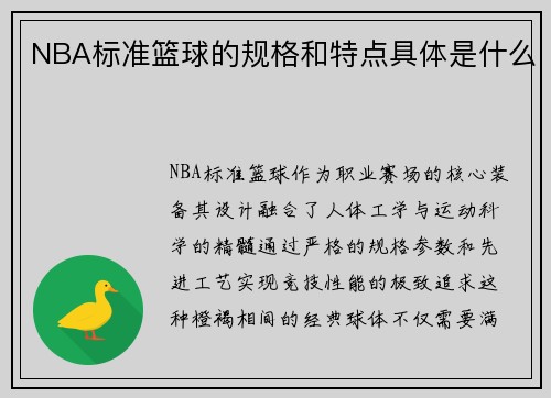 NBA标准篮球的规格和特点具体是什么
